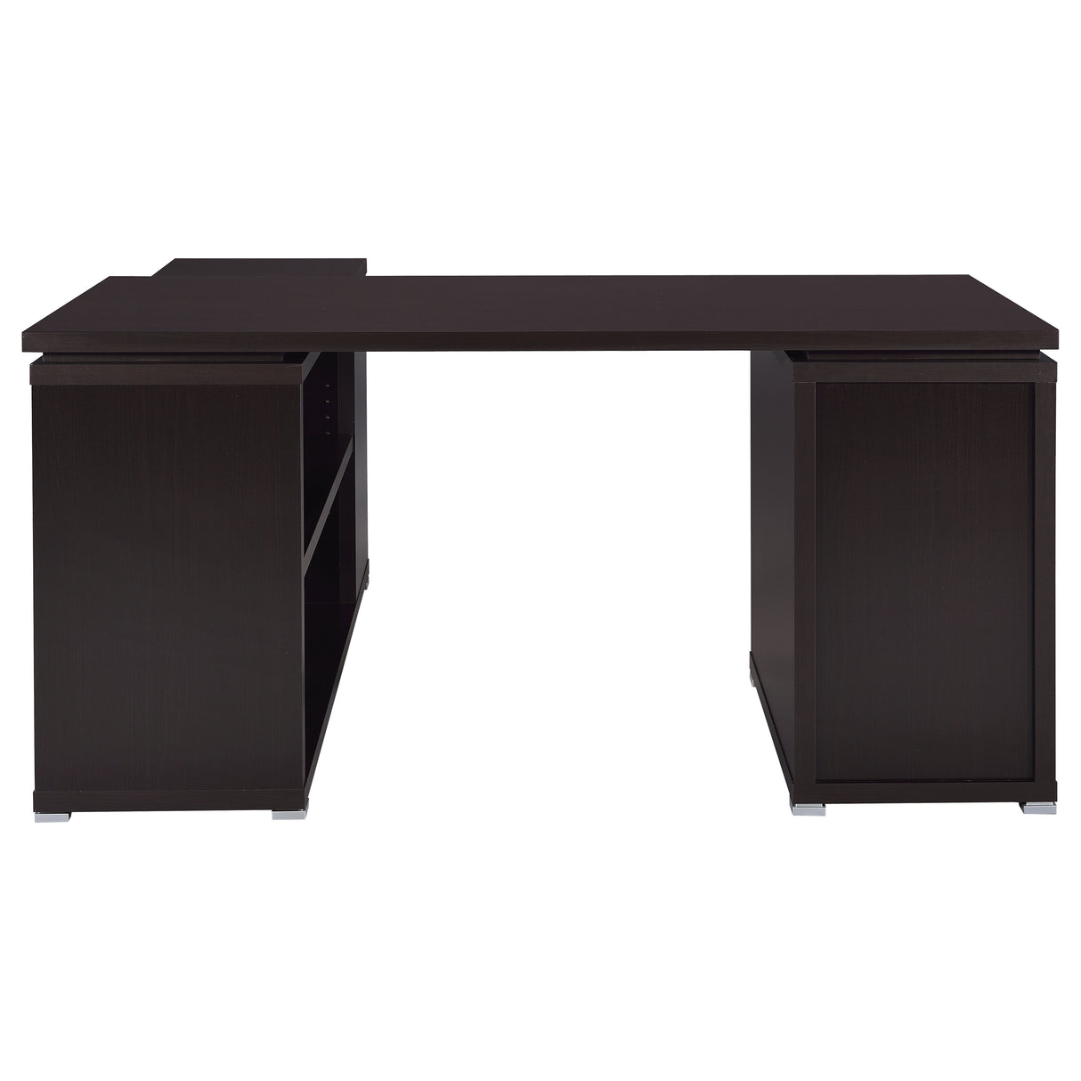 Yvette 60-Inch L-Shape Computer Desk in Cappuccino