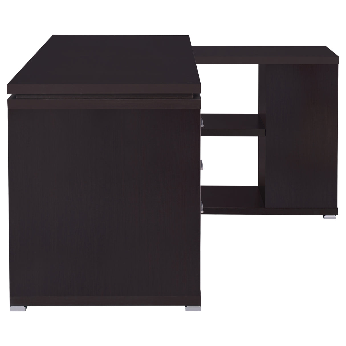 Yvette 60-Inch L-Shape Computer Desk in Cappuccino