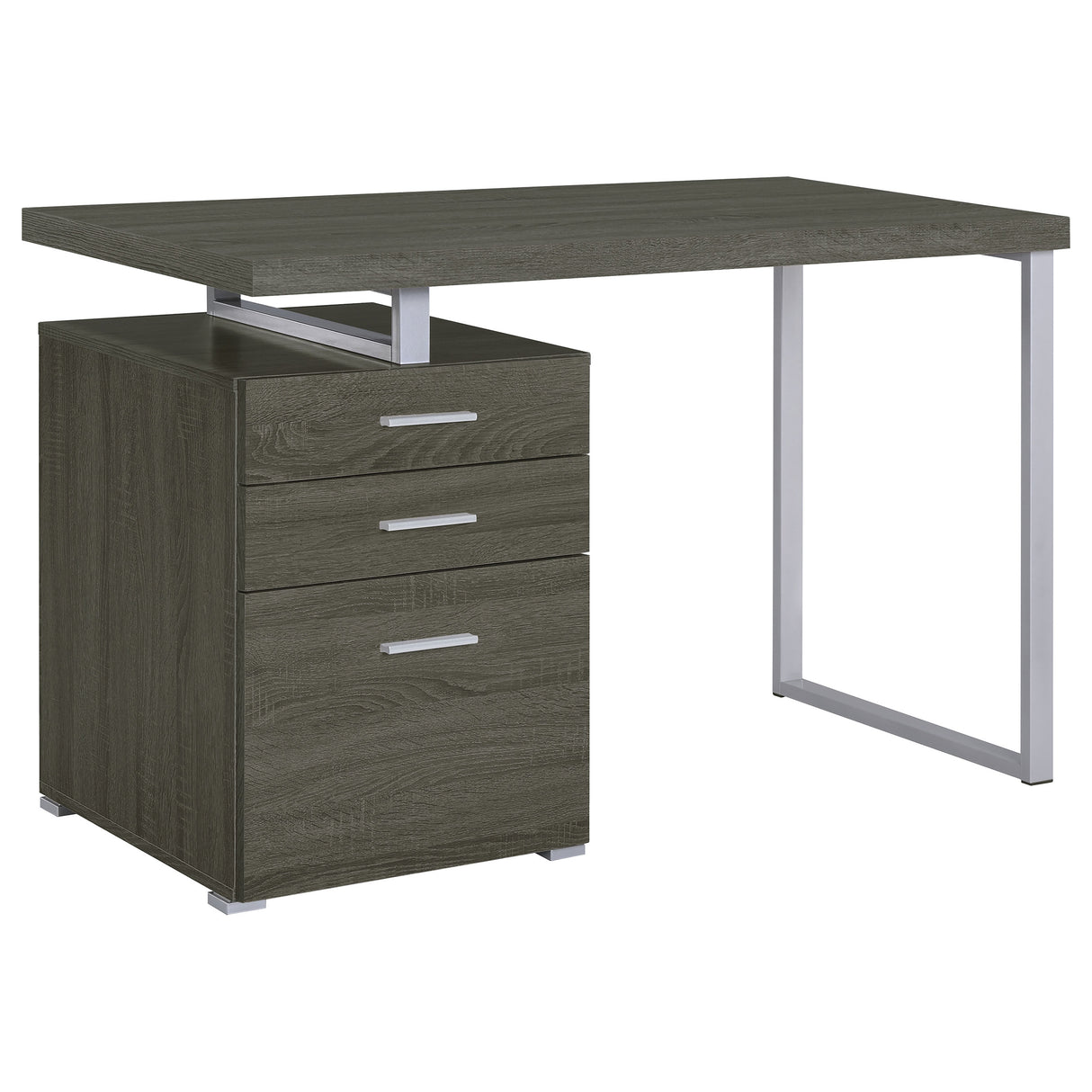 Brennan 47-Inch 3-Drawer Office Computer Desk, Weathered Grey