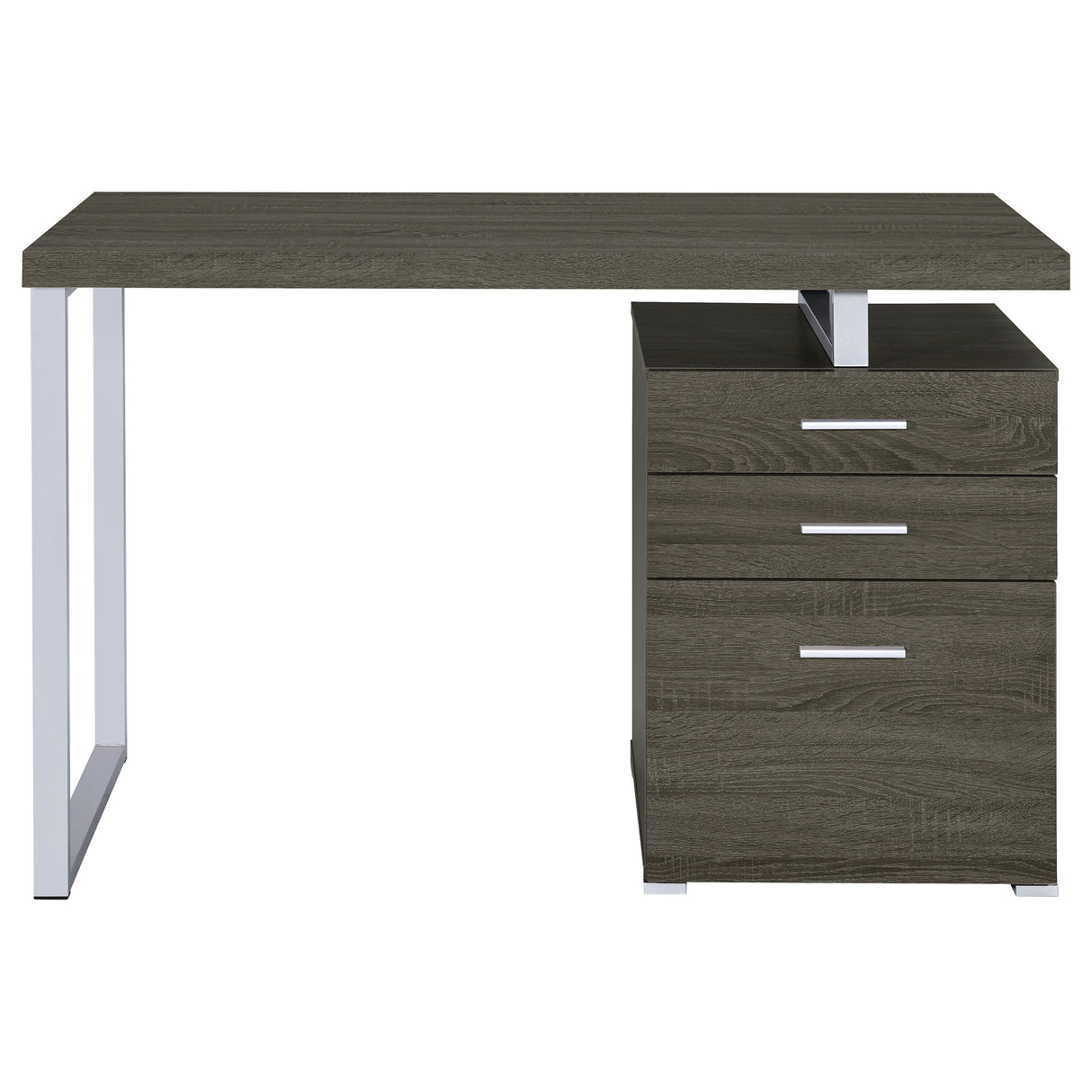 Brennan 47-Inch 3-Drawer Office Computer Desk, Weathered Grey