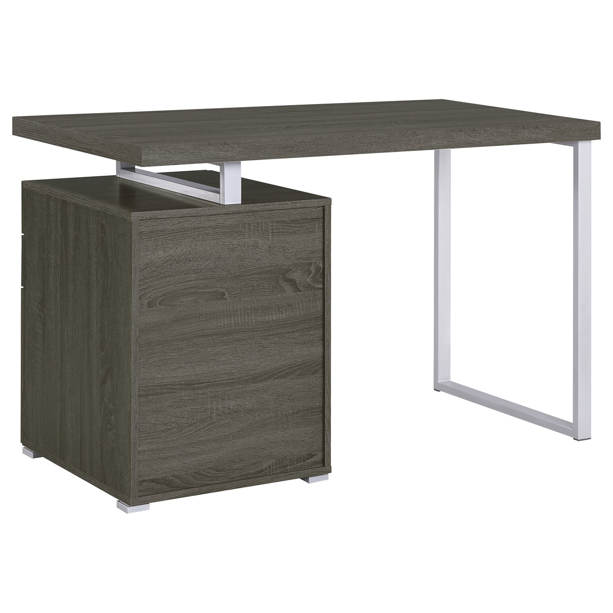 Brennan 47-Inch 3-Drawer Office Computer Desk, Weathered Grey