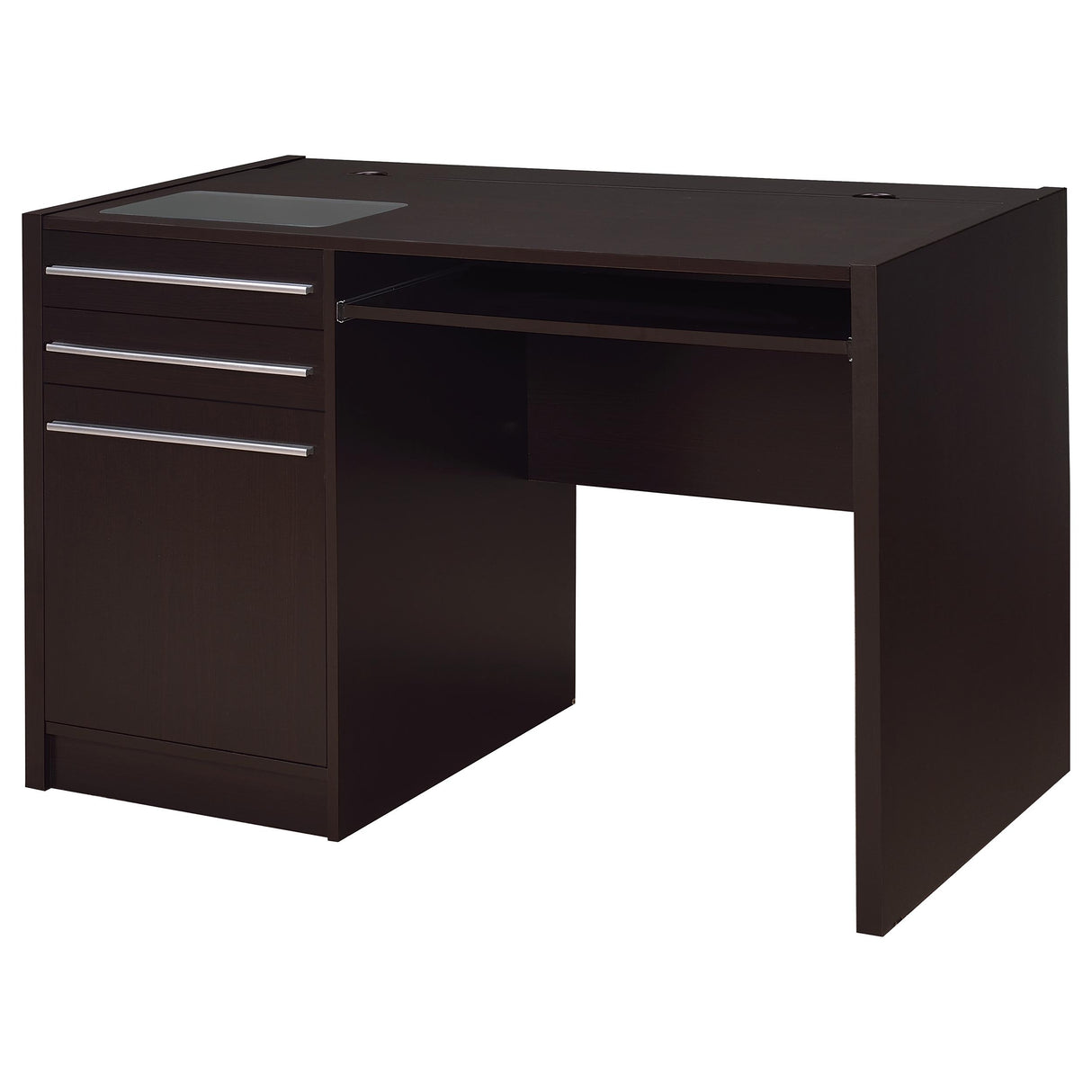 Halston 47-inch 2-Drawer Office Desk with Cabinet Cappuccino