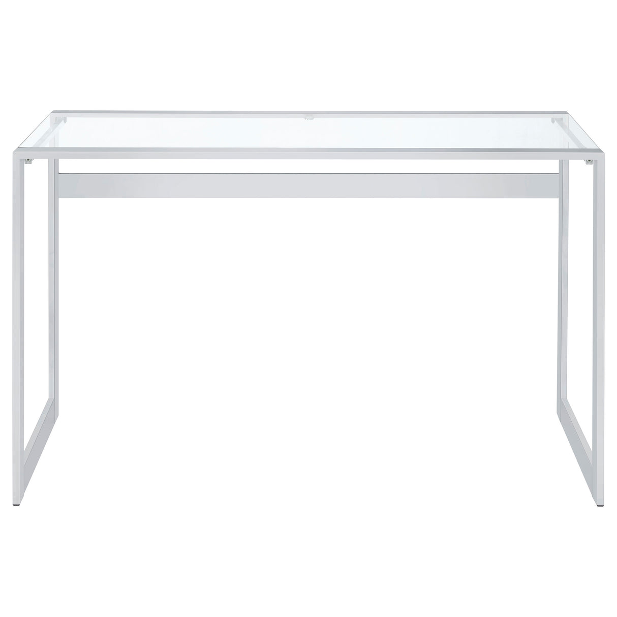 Hartford 47-Inch Glass Top Writing Desk Chrome