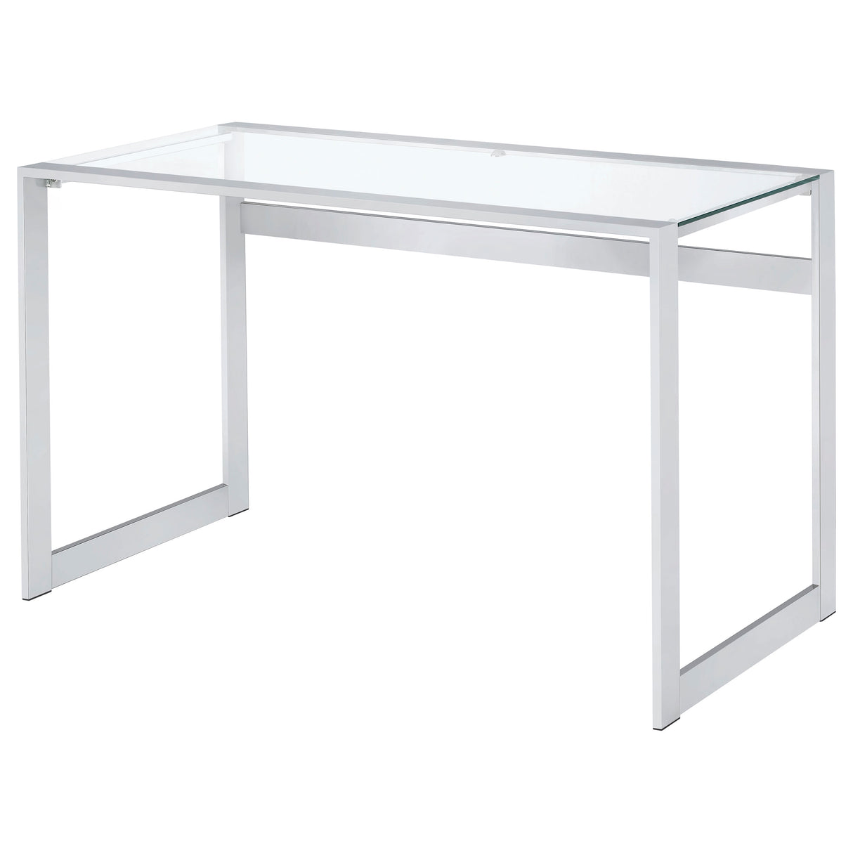 Hartford 47-Inch Glass Top Writing Desk Chrome