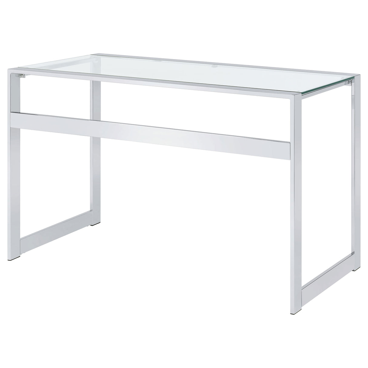 Hartford 47-Inch Glass Top Writing Desk Chrome