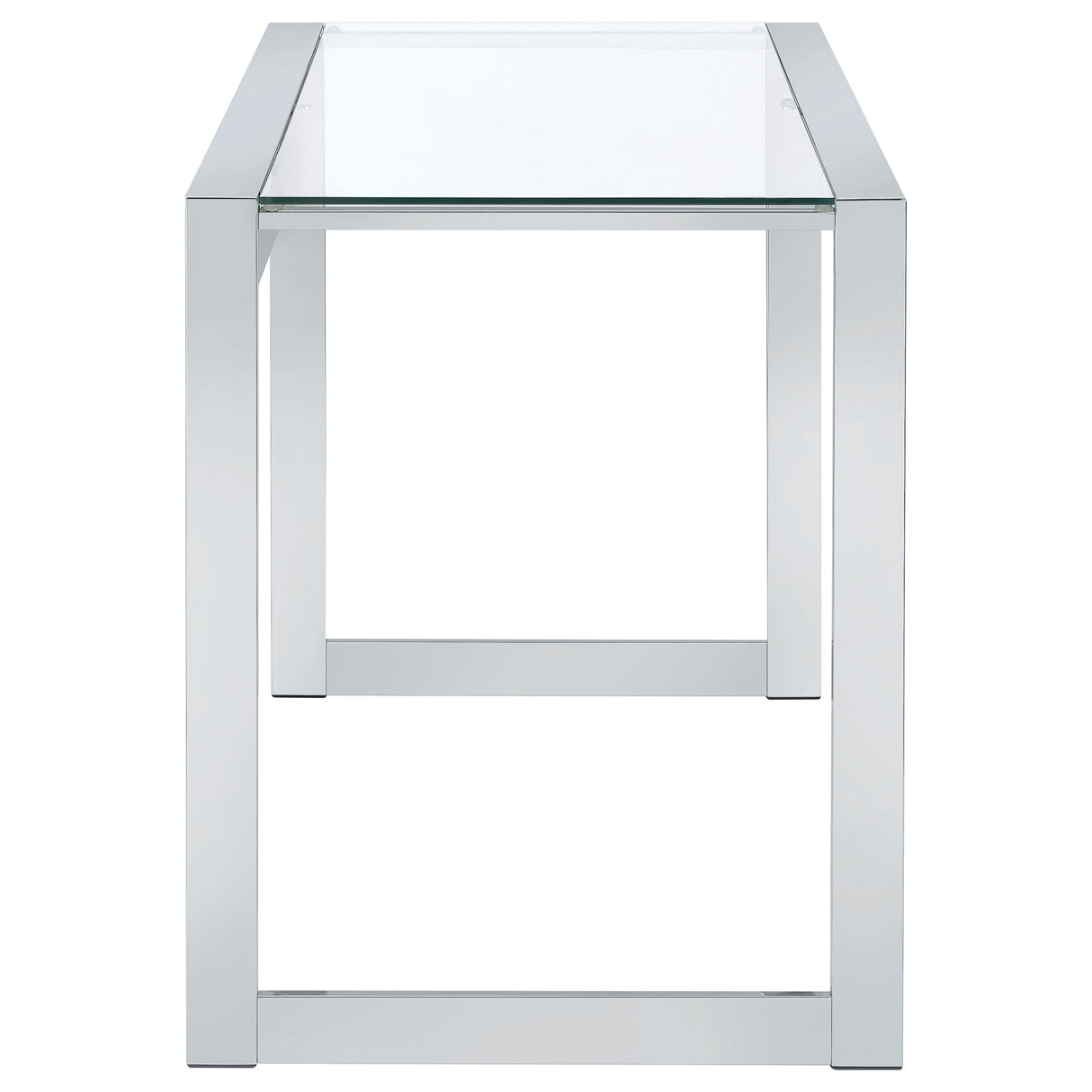 Hartford 47-Inch Glass Top Writing Desk Chrome