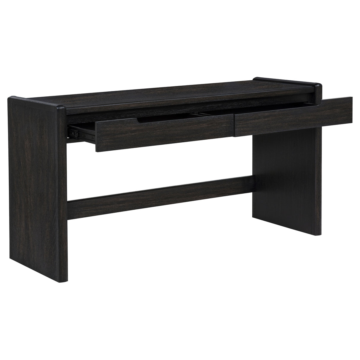 Leandro 2-Drawer Writing Desk in Burnished Black