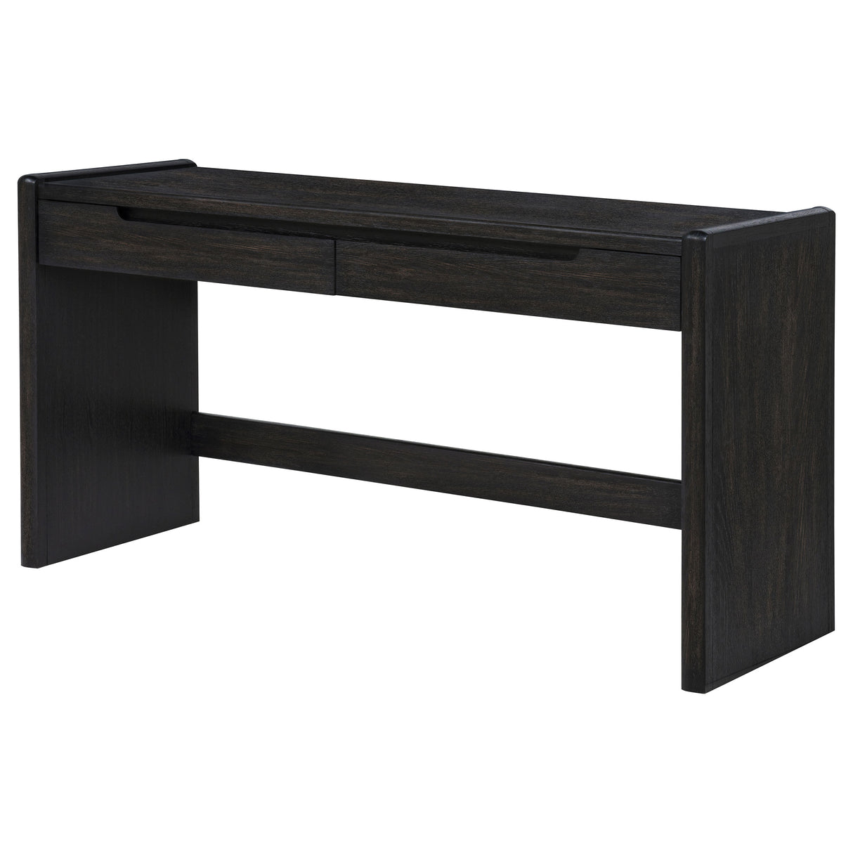 Leandro 2-Drawer Writing Desk in Burnished Black