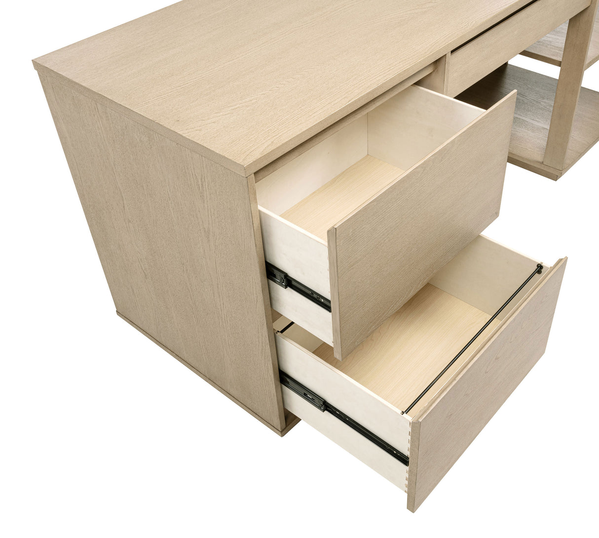 Harkes 75-Inch Computer Desk with Drawers, Light Elm