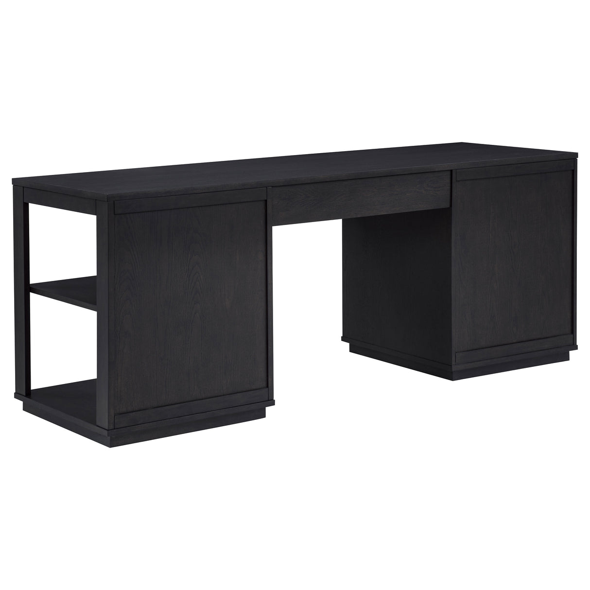 Harkes 75" 3-Drawer Computer Desk with Adjustable Shelf, Coffee Bean