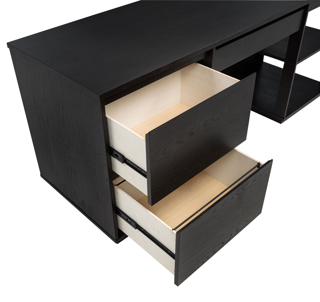 Harkes 75" 3-Drawer Computer Desk with Adjustable Shelf, Coffee Bean