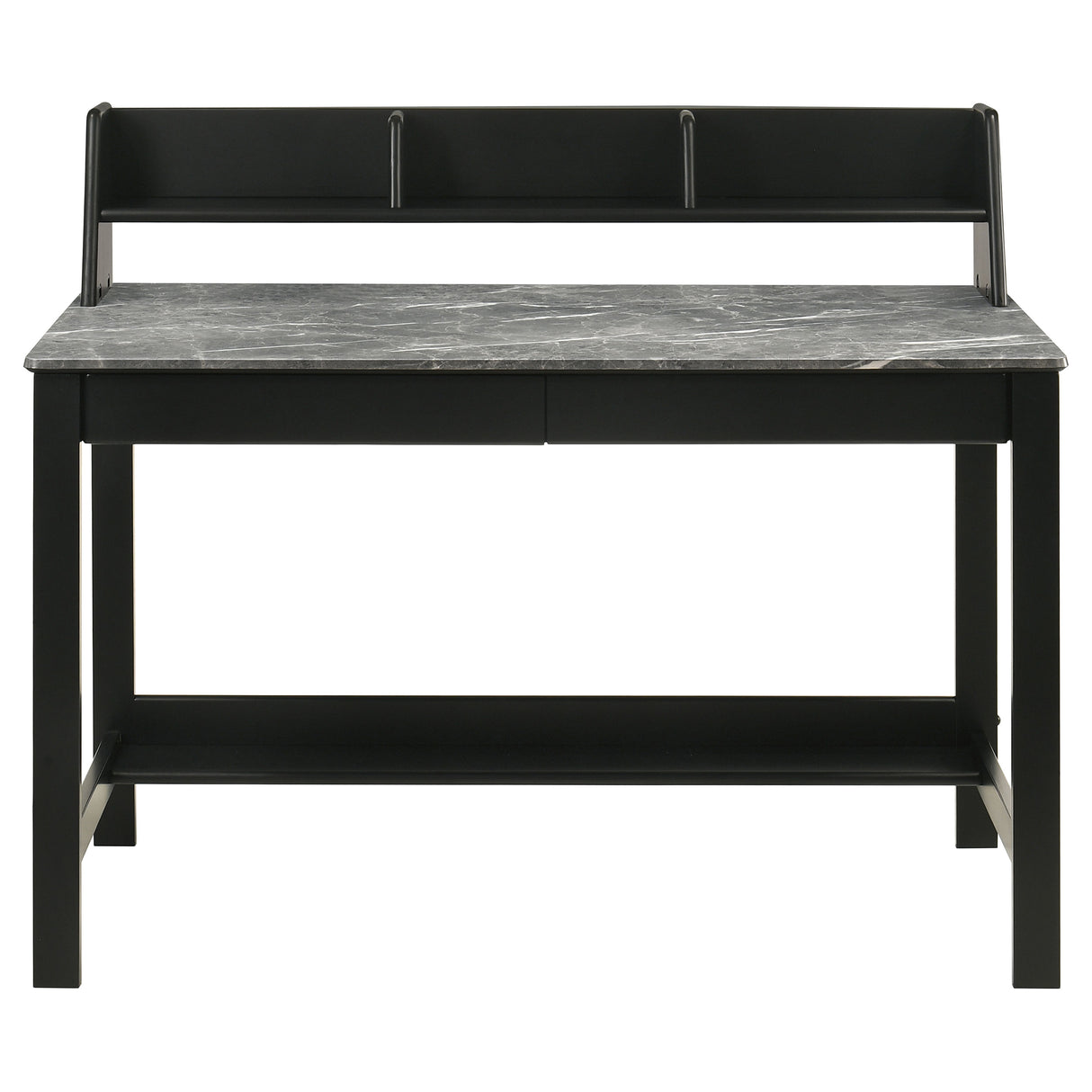 Besler 47-Inch Writing Desk with Shelf - Grey Stone and Black