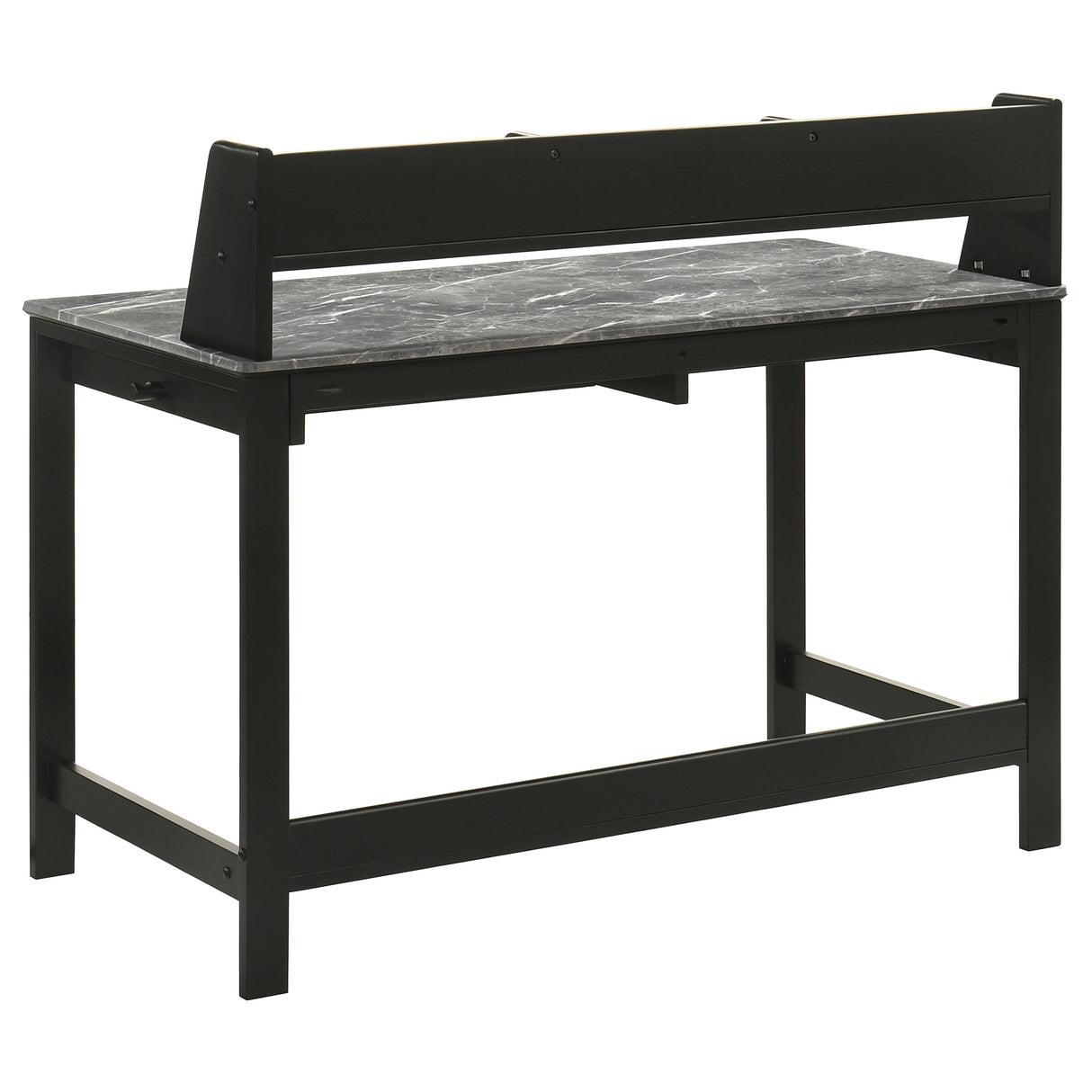 Besler 47-Inch Writing Desk with Shelf - Grey Stone and Black