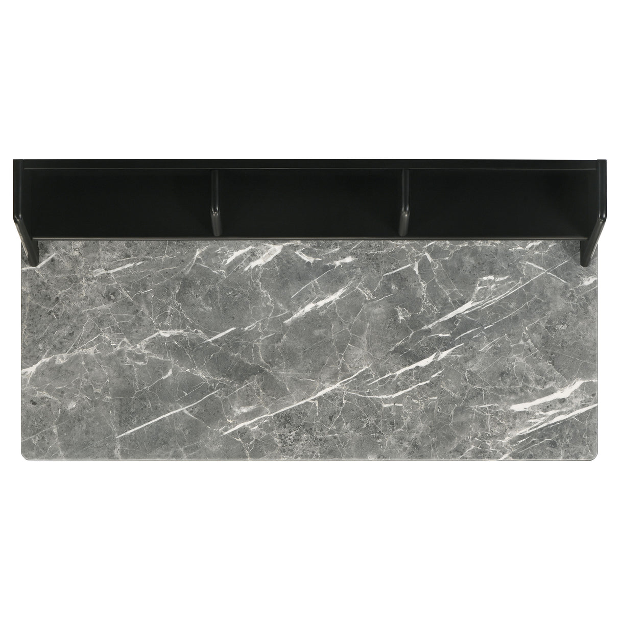 Besler 47-Inch Writing Desk with Shelf - Grey Stone and Black