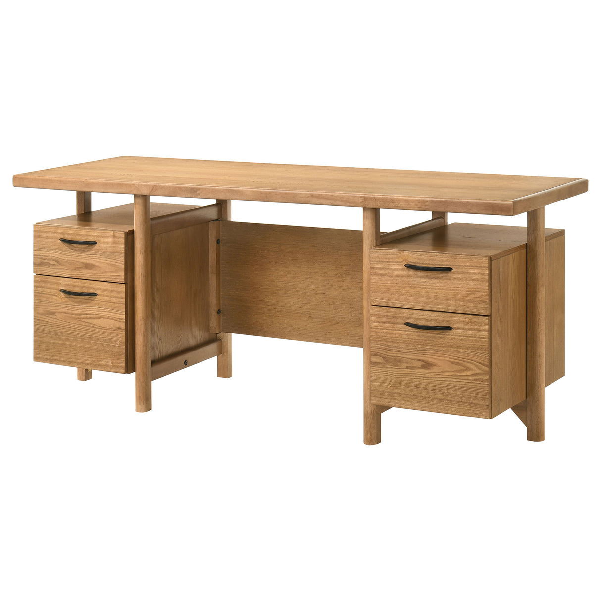 Roldan 69-Inch 4-Drawer Computer Desk Light Ash