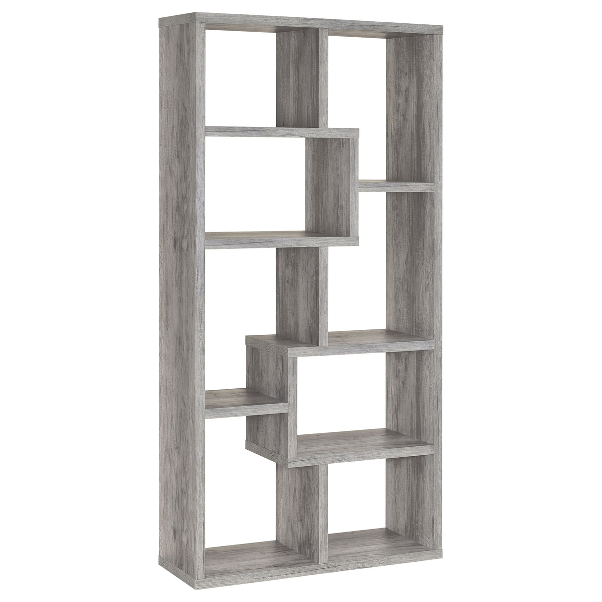 Theo 71-inch 6-Shelf Bookshelf in Grey Driftwood