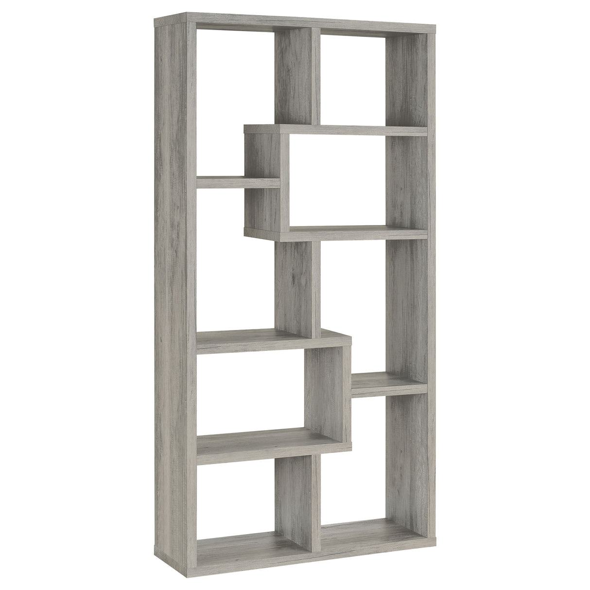 Theo 71-inch 6-Shelf Bookshelf in Grey Driftwood