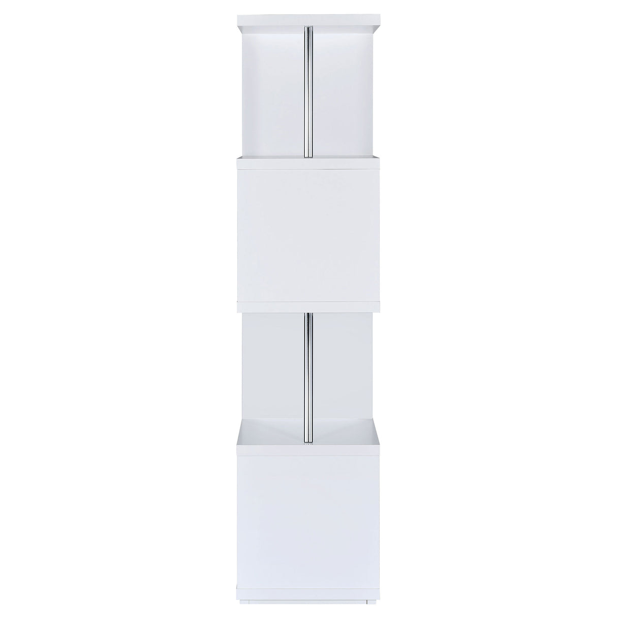 Baxter 67-inch 4-Shelf Bookshelf White and Chrome