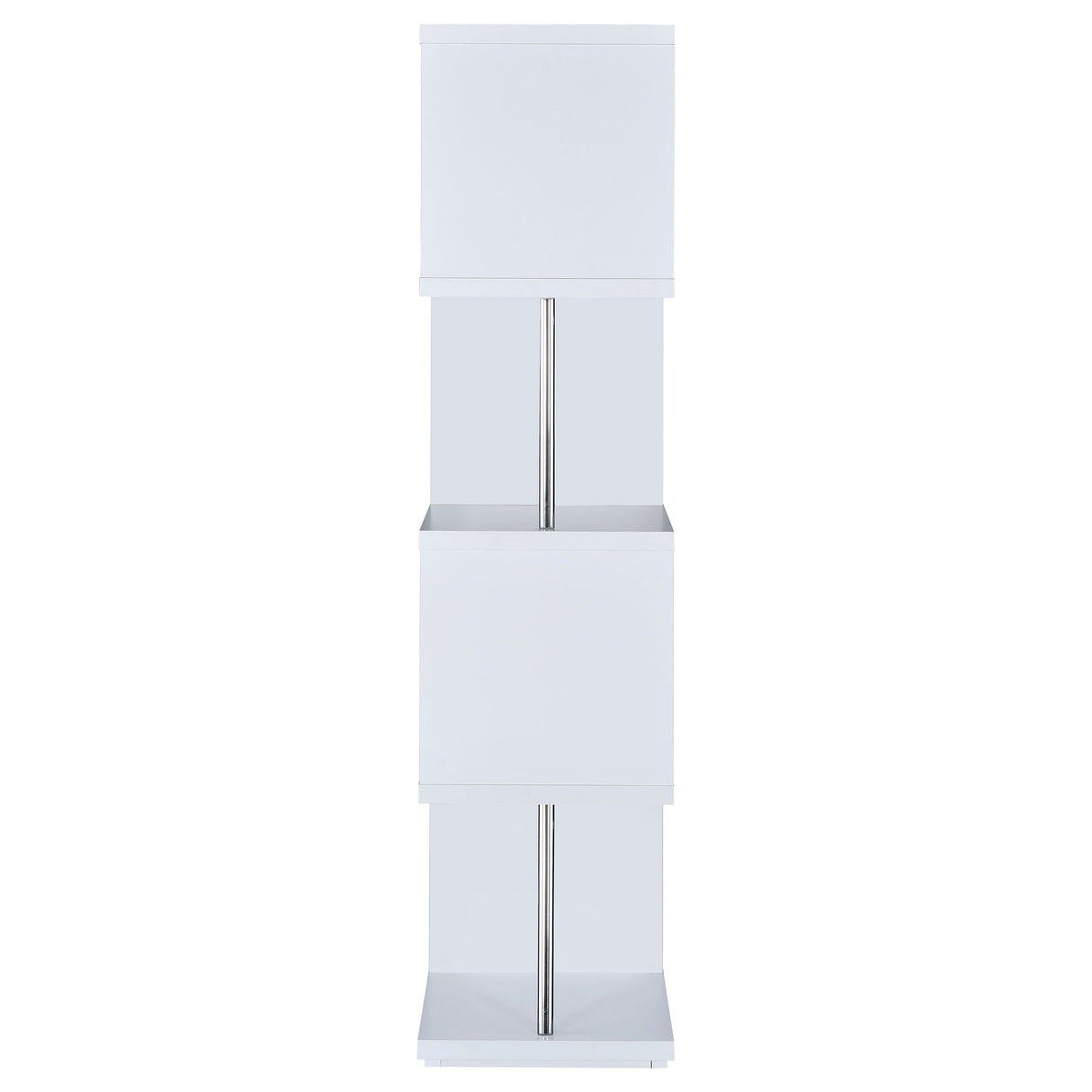 Baxter 67-inch 4-Shelf Bookshelf White and Chrome