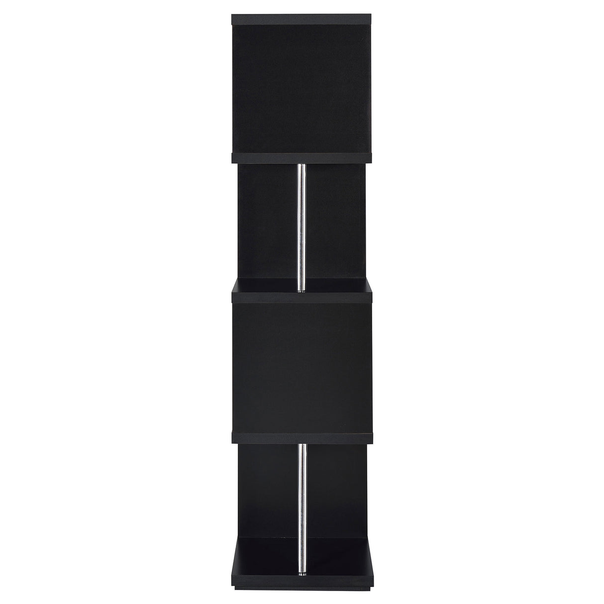 Baxter 67-inch 4-Shelf Bookshelf Black and Chrome