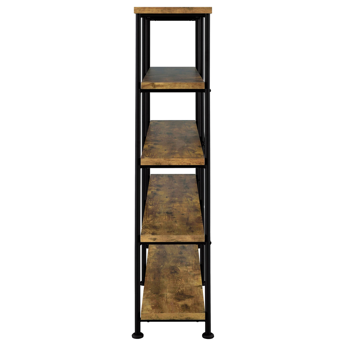 Analiese 63-inch 4-Shelf Double Bookshelf in Rustic Nutmeg