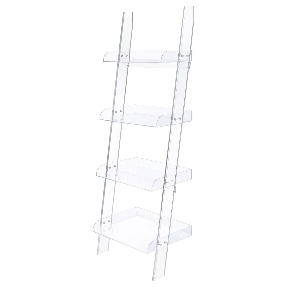 Amaturo 72-Inch 4-Shelf Clear Acrylic Ladder Bookshelf