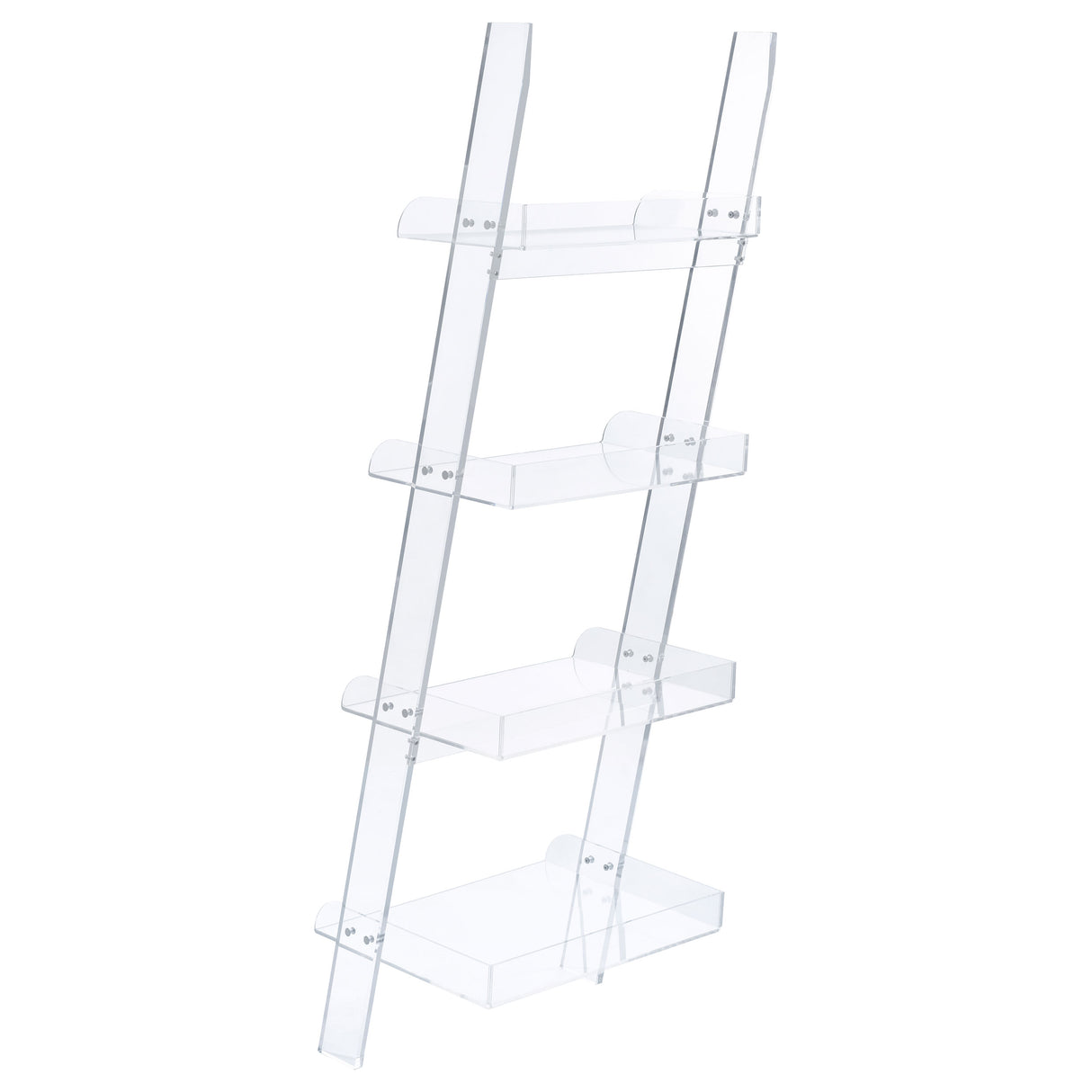 Amaturo 72-Inch 4-Shelf Clear Acrylic Ladder Bookshelf