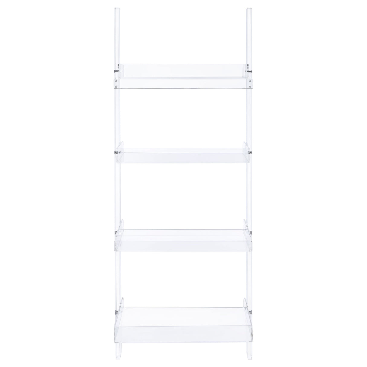 Amaturo 72-Inch 4-Shelf Clear Acrylic Ladder Bookshelf