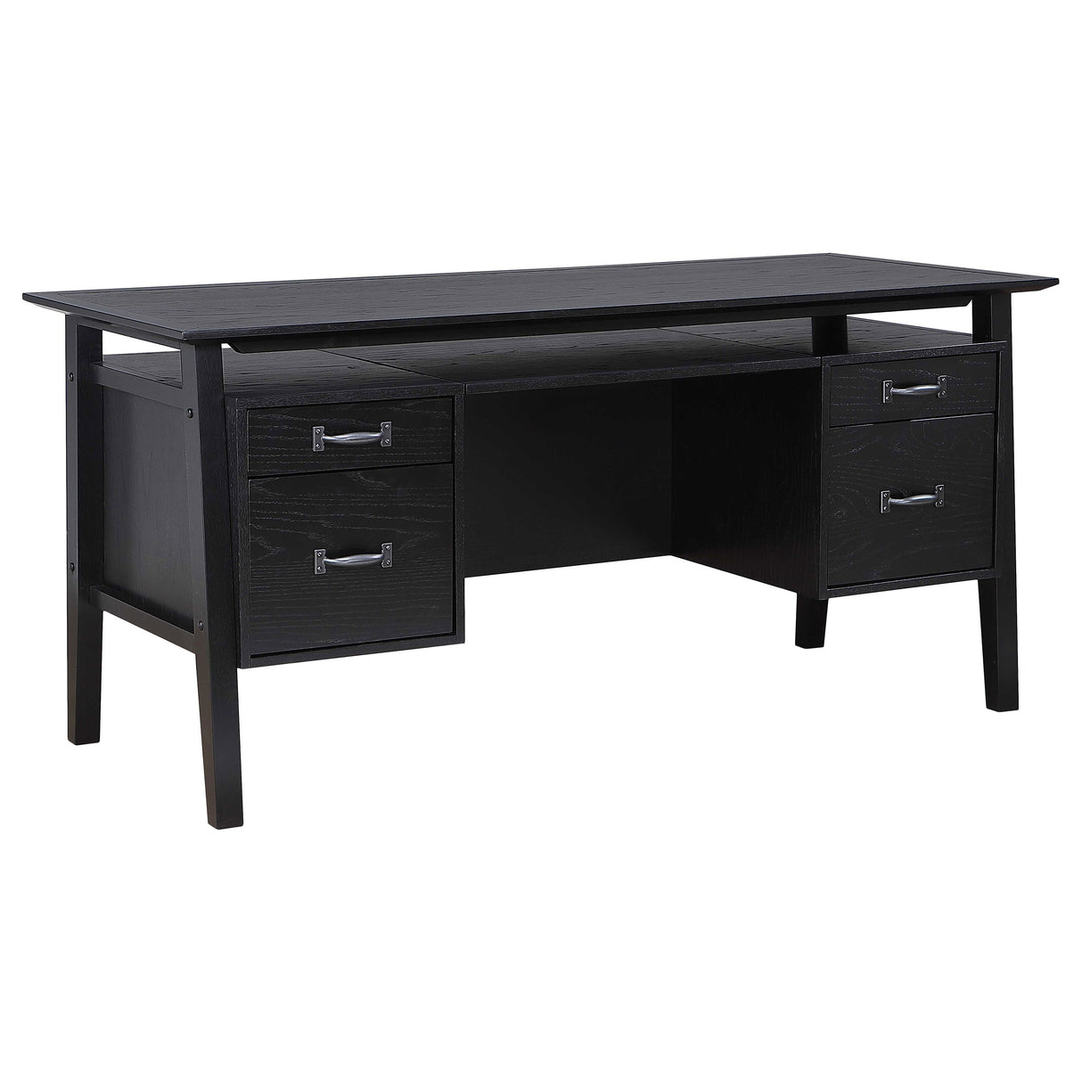 Goodson 64-inch Black Double Pedestal Computer Desk