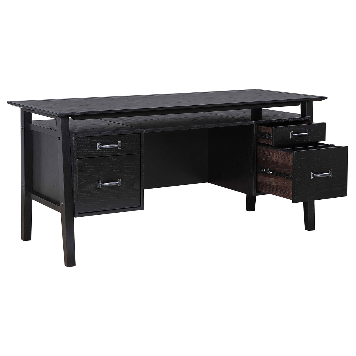 Goodson 64-inch Black Double Pedestal Computer Desk