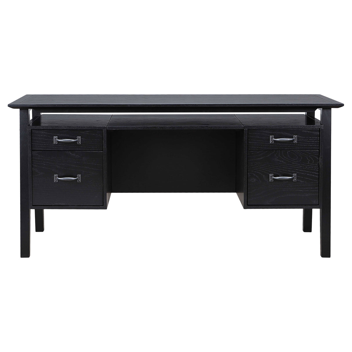 Goodson 64-inch Black Double Pedestal Computer Desk