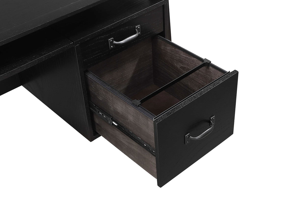 Goodson 64-inch Black Double Pedestal Computer Desk