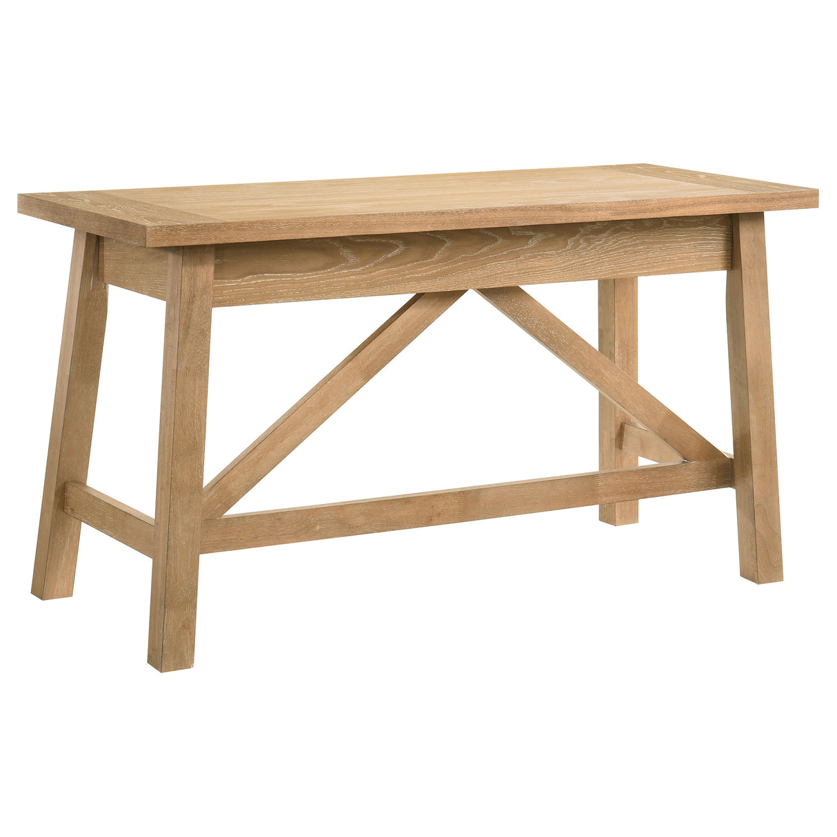 Fabian 54-Inch 2-Drawer Writing Desk, Distressed Light Brown