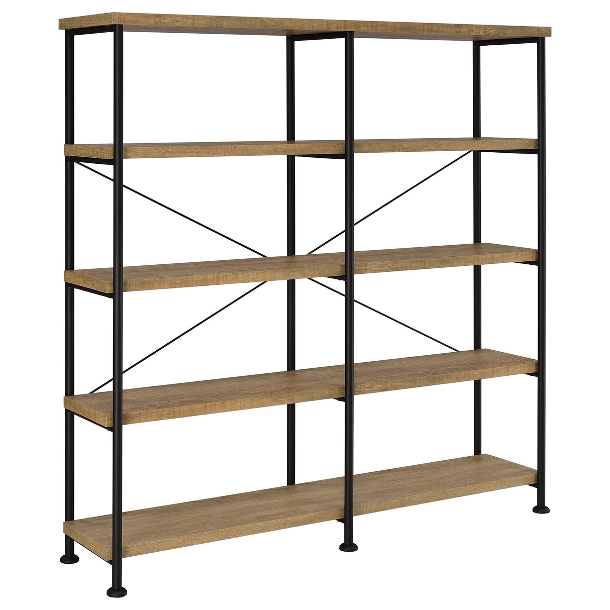 Analiese 63-Inch 4-Shelf Double Bookshelf in Mango
