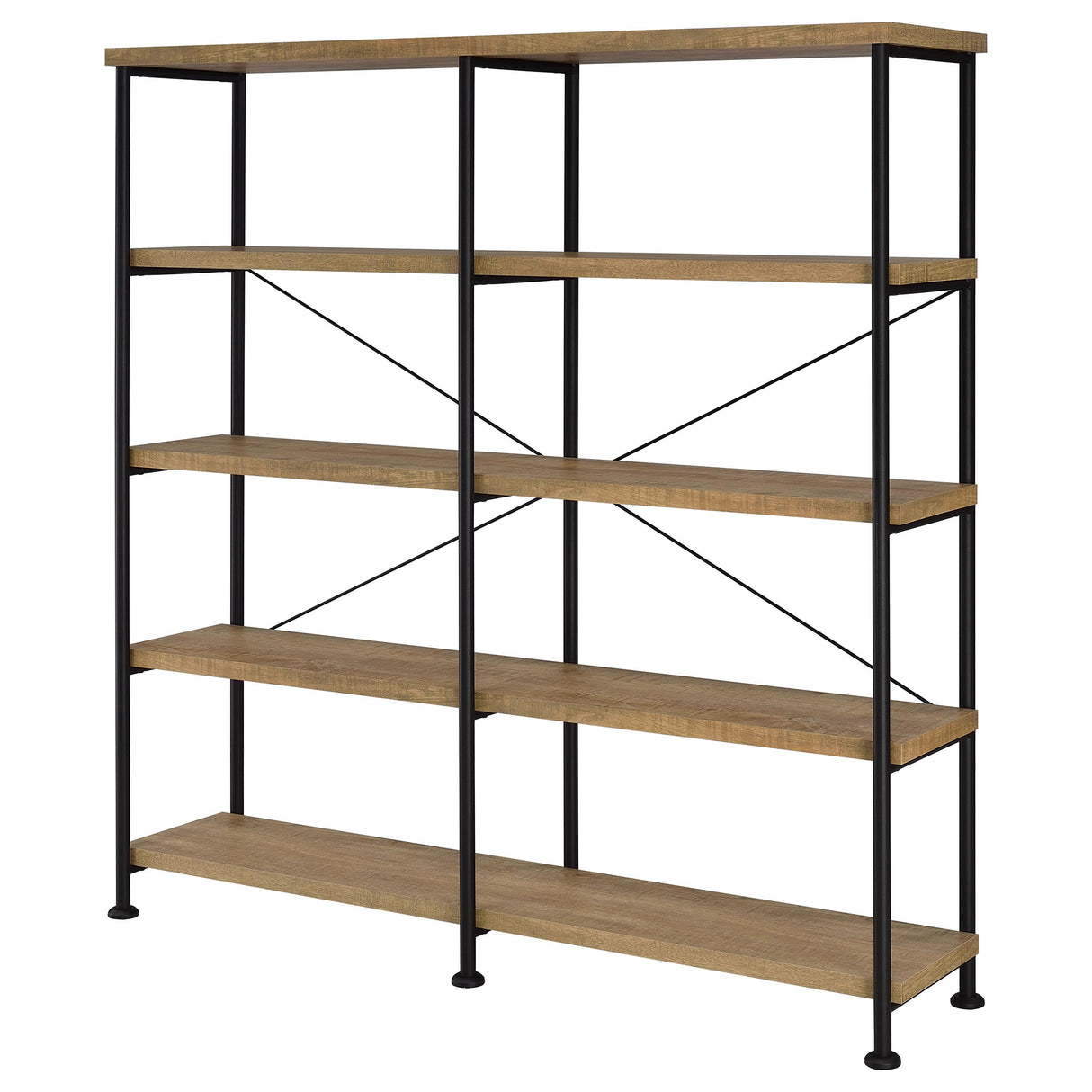 Analiese 63-Inch 4-Shelf Double Bookshelf in Mango