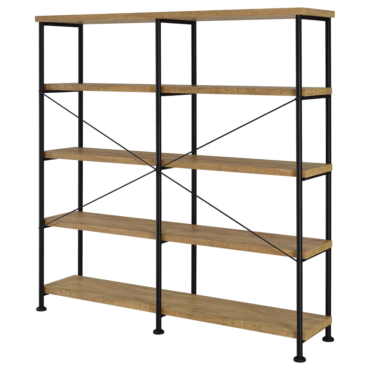 Analiese 63-Inch 4-Shelf Double Bookshelf in Mango
