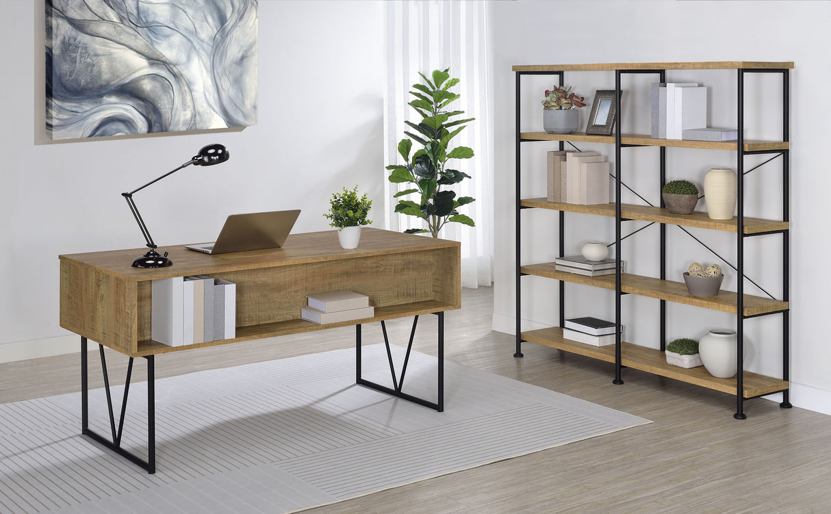 Analiese 63-Inch 4-Shelf Double Bookshelf in Mango