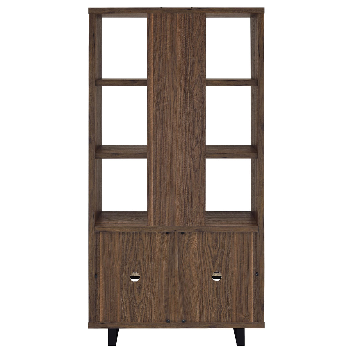 Maddox 71-Inch 3-Shelf Cabinet Bookcase in Walnut