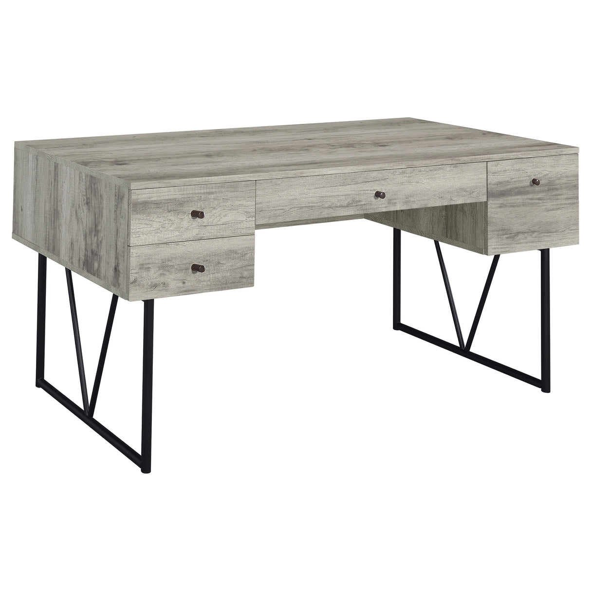 Analiese 63" 4-Drawer Writing Desk in Grey Driftwood