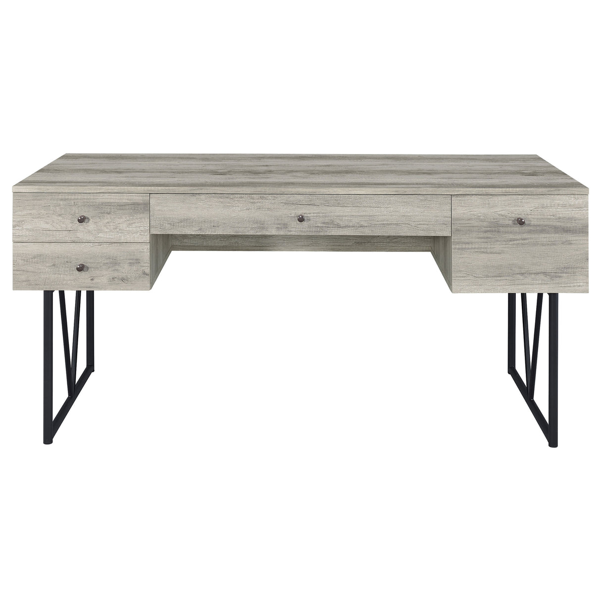 Analiese 63" 4-Drawer Writing Desk in Grey Driftwood