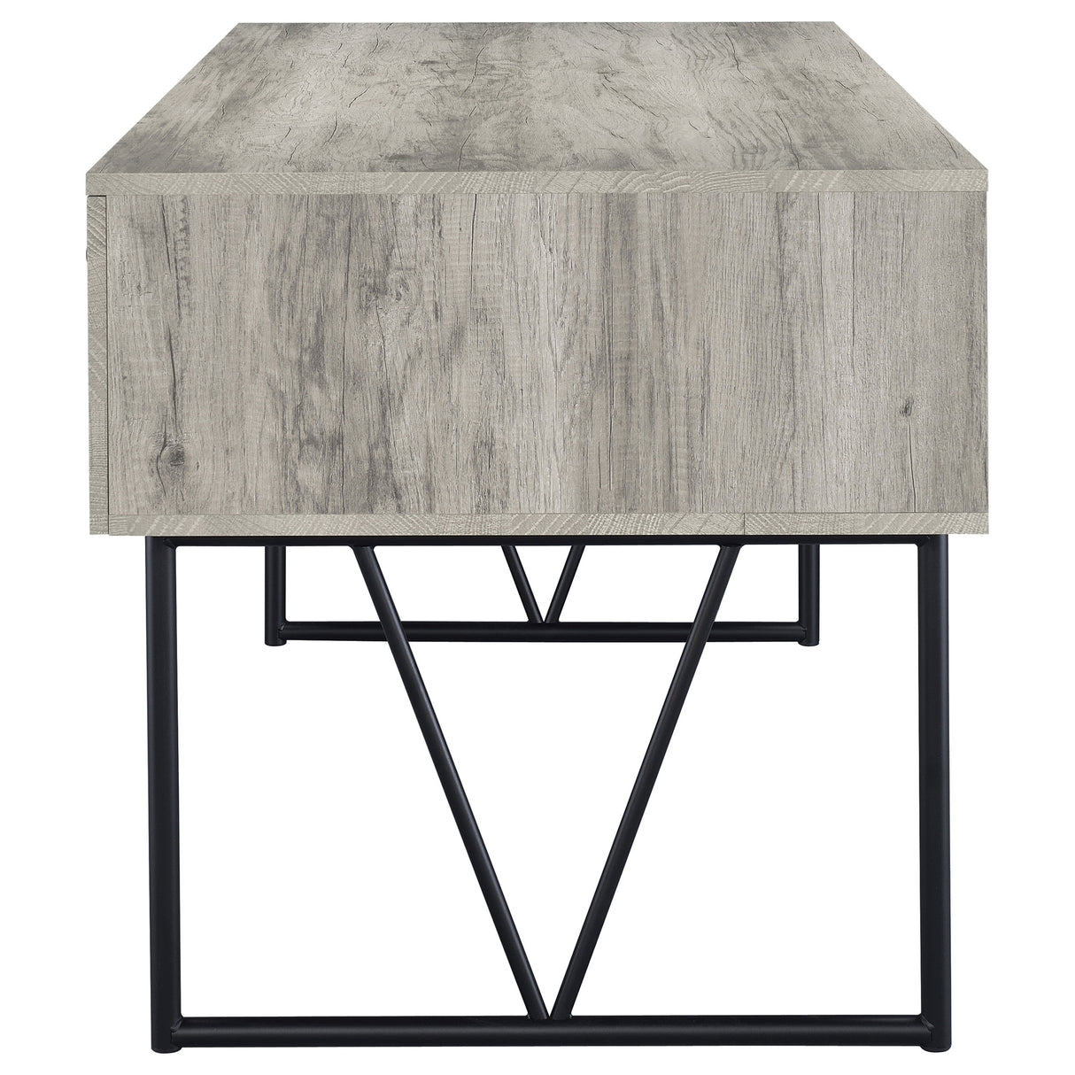 Analiese 63" 4-Drawer Writing Desk in Grey Driftwood