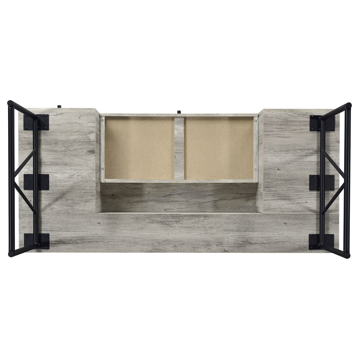 Analiese 63" 4-Drawer Writing Desk in Grey Driftwood
