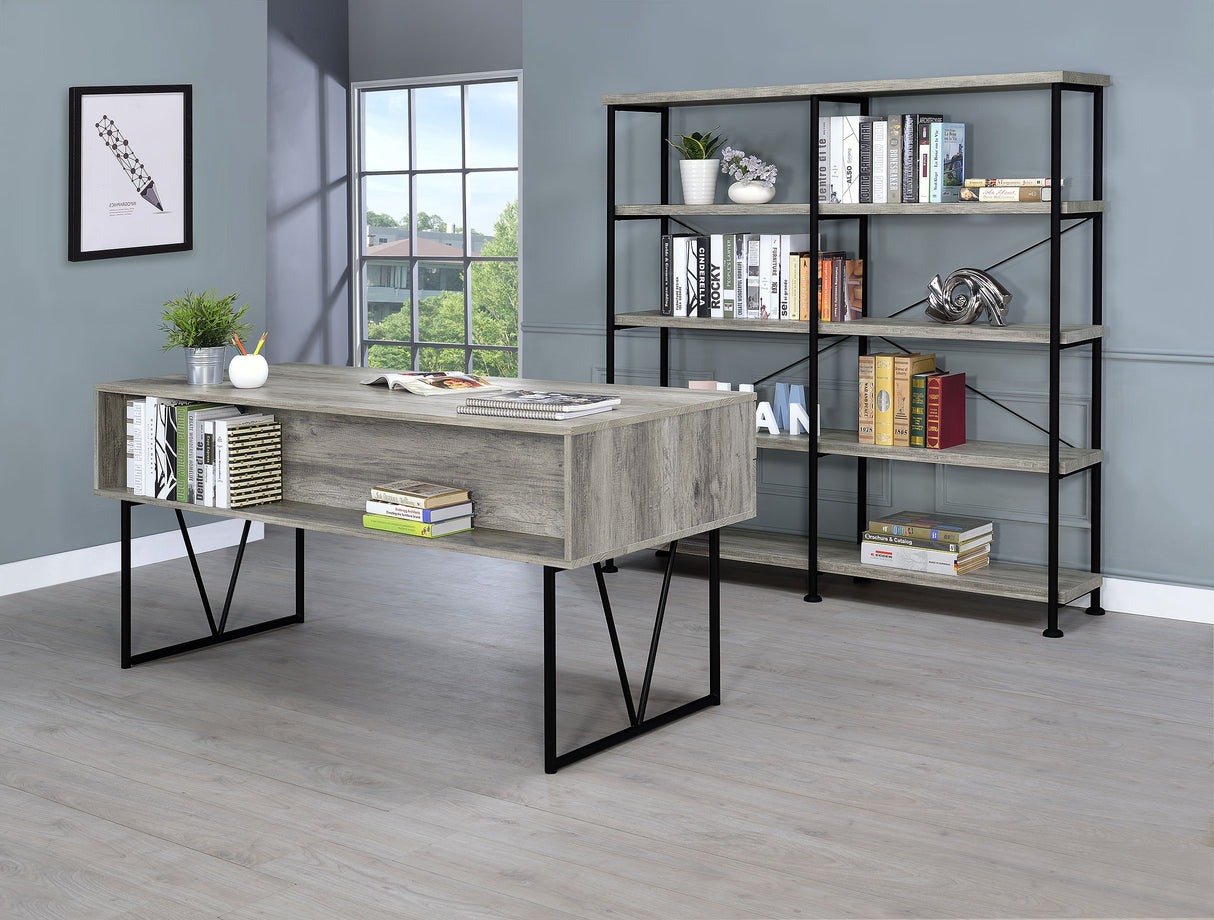 Analiese 63" 4-Drawer Writing Desk in Grey Driftwood