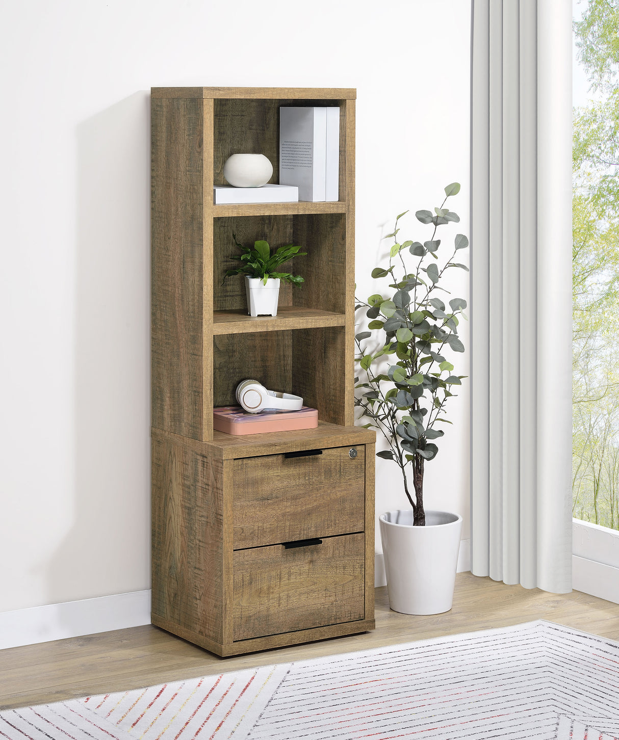 Westpark 3-Shelf Bookcase with USB Charging - Mango