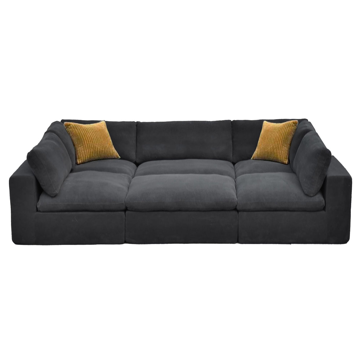 Custom Configuration Modular Sectional With Toss Pillows