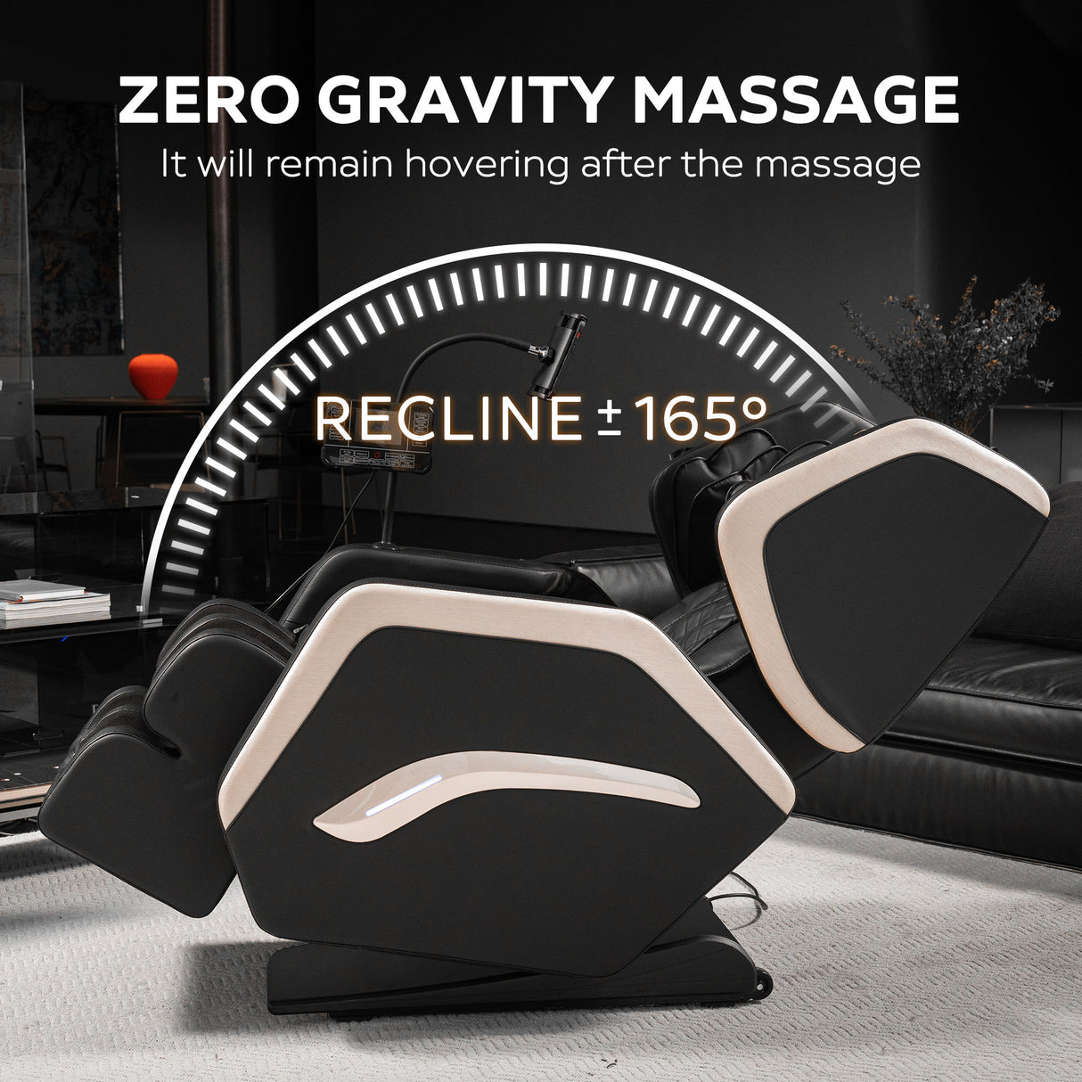 Zero Gravity Massage Chair Recliner & 10 Massage Heads And Full Body Air Pressure - Black