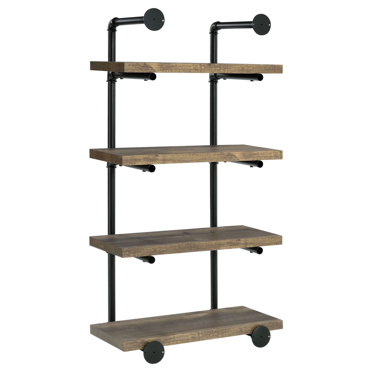 Elmcrest 24-Inch 4-Shelf Wall Bookshelf Rustic Oak