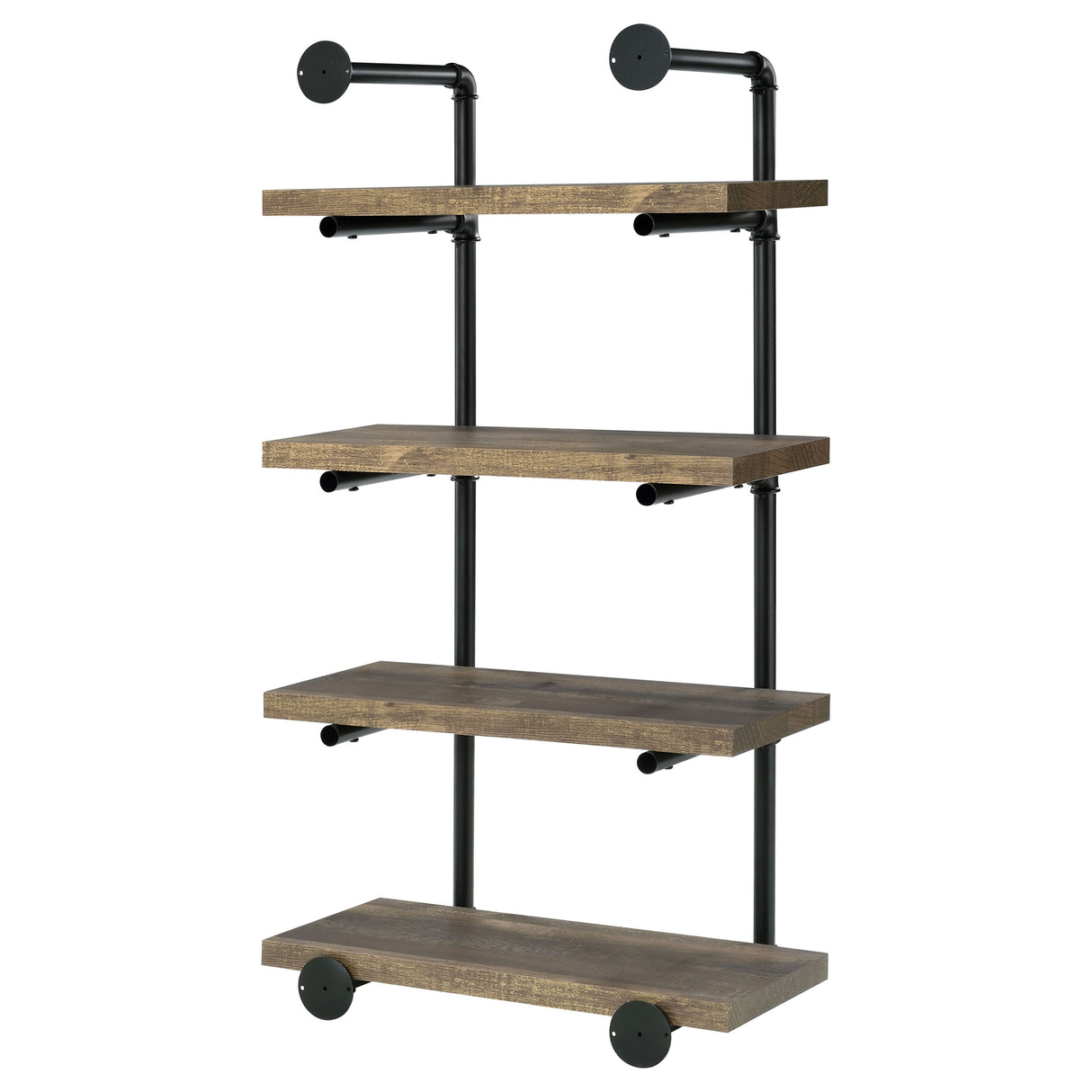Elmcrest 24-Inch 4-Shelf Wall Bookshelf Rustic Oak