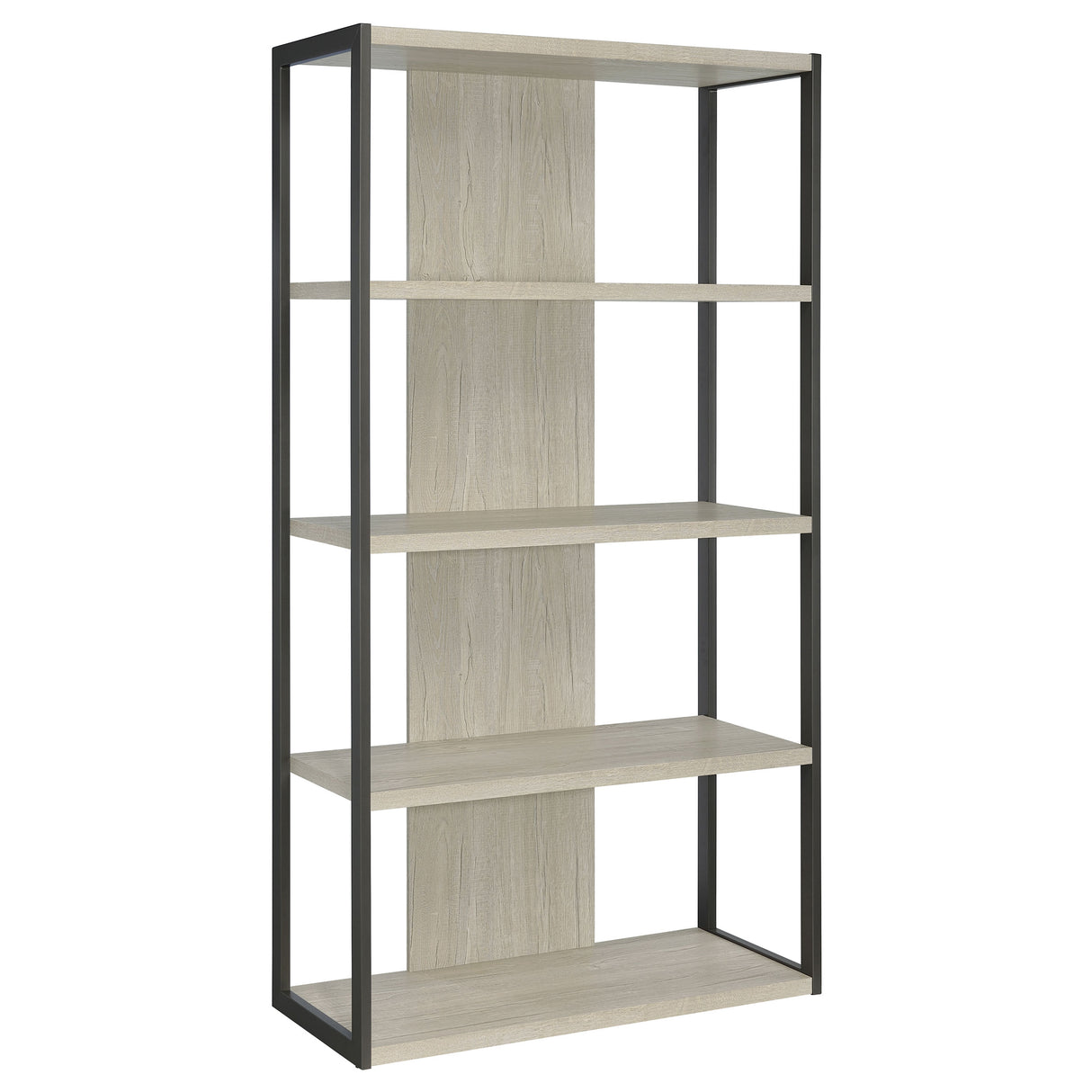 Loomis 72-Inch 4-Shelf Bookshelf, Whitewashed Grey