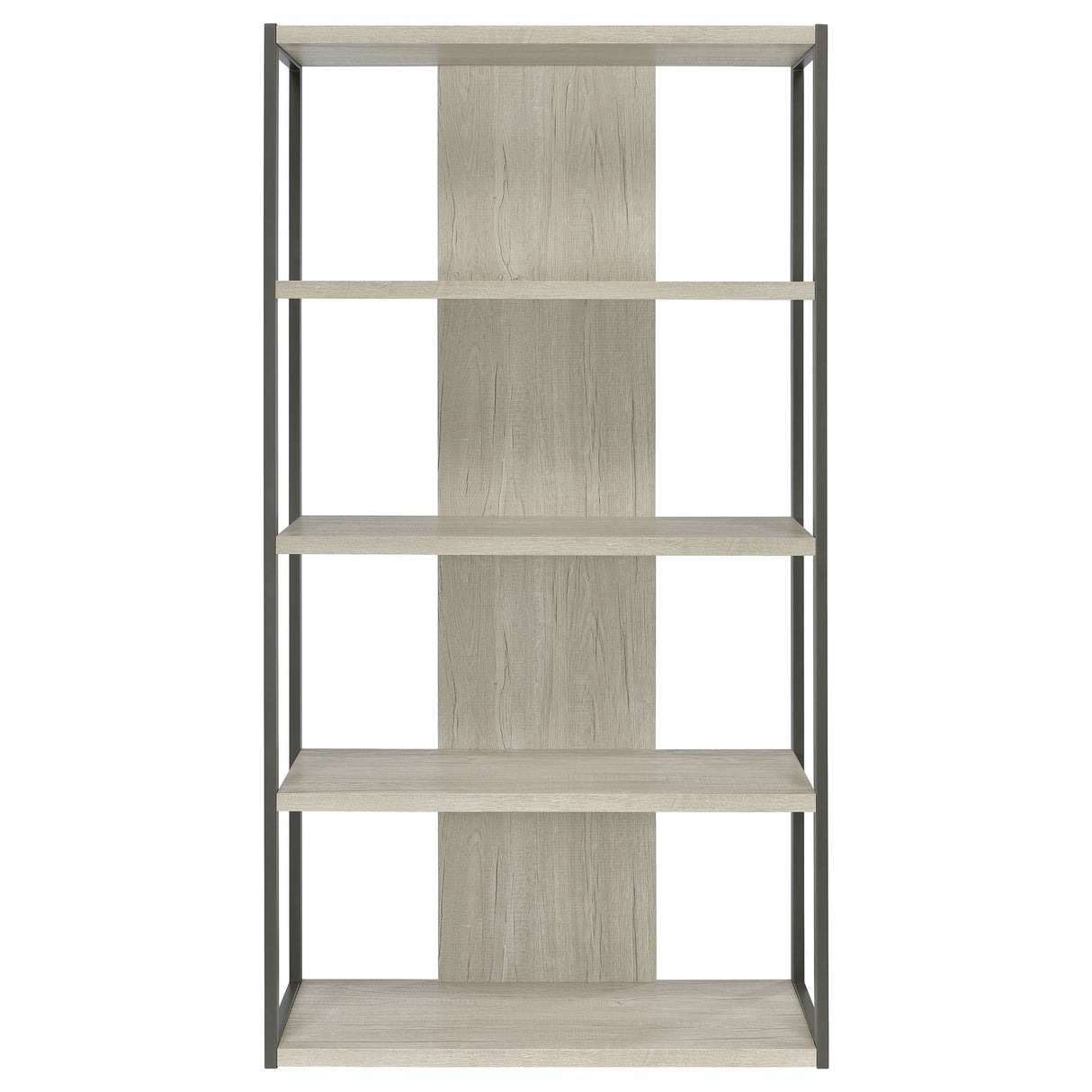 Loomis 72-Inch 4-Shelf Bookshelf, Whitewashed Grey